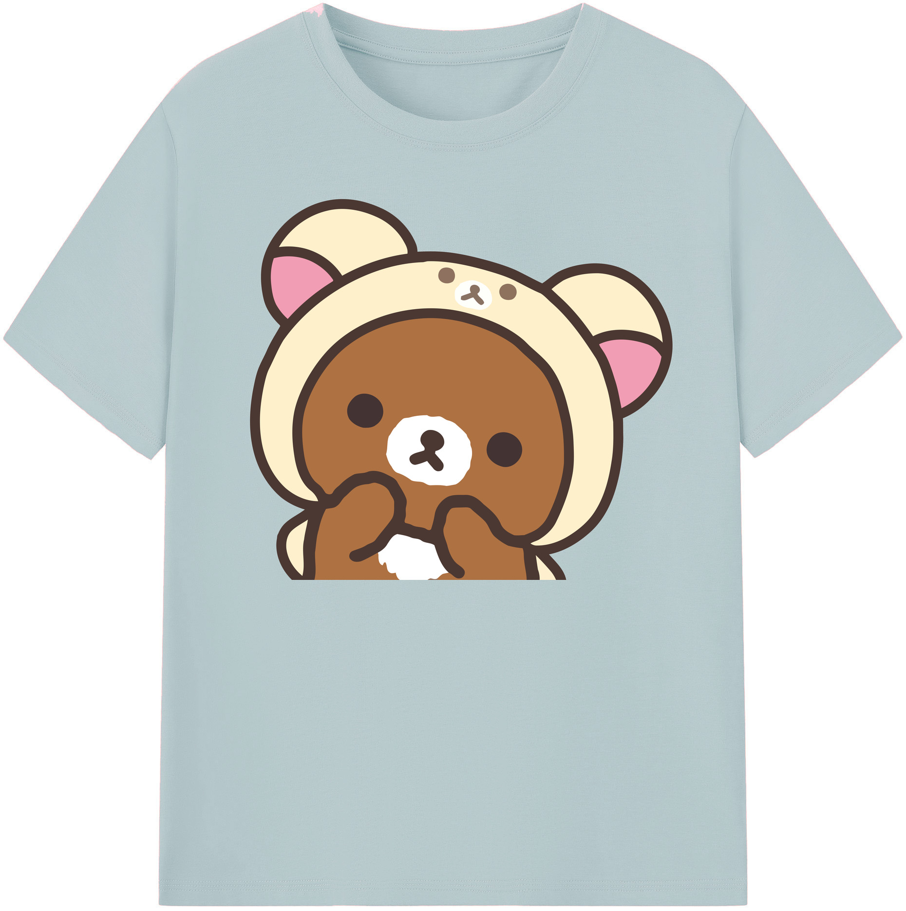 （画像用） リラックマ リラックマ キイロイトリ Rilakkuma Korilakkuma Kiiroitori 綿100％半袖Tシャツ（フロントプリント）